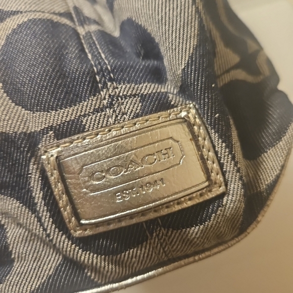 Coach Y2K Signature Stripe Kisslock Medium Tote Shoulder Handbag - Picture 7 of 12